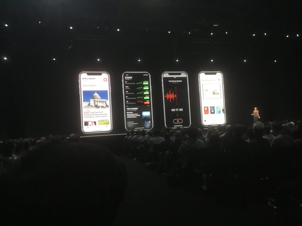 iOS 12 on phones at WWDC