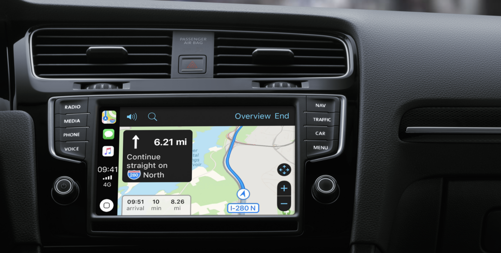 The CarPlay interface