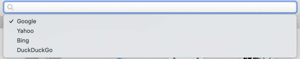 Quick Search engine change