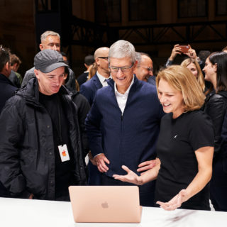 Tim Cook and a Mac
