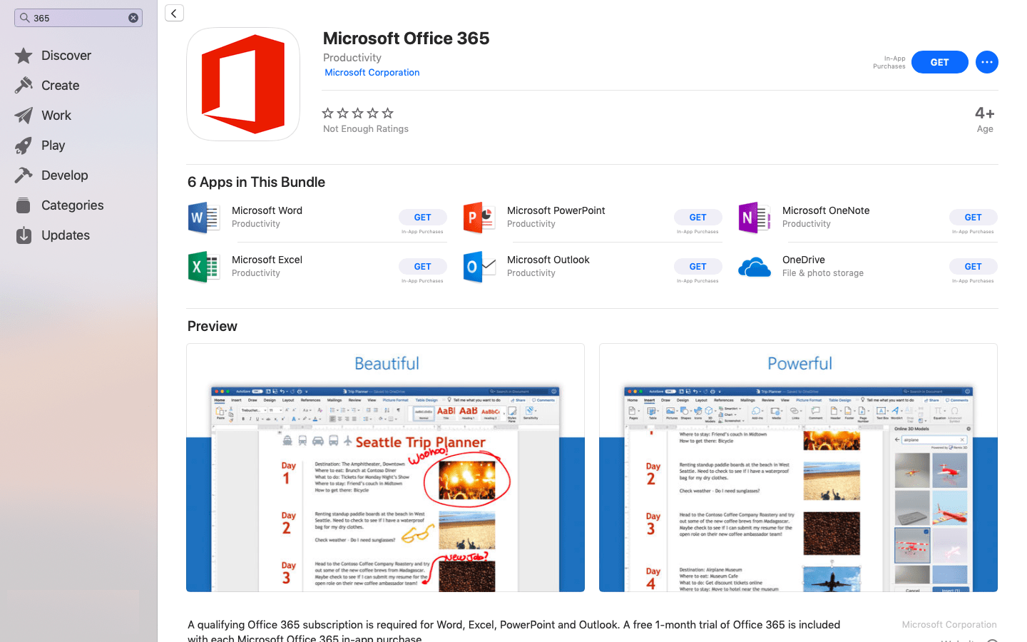 Microsoft 365 dans l'App Store