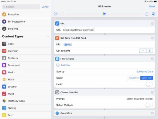 How to build a simple RSS reader using Siri Shortcuts – Apple Must
