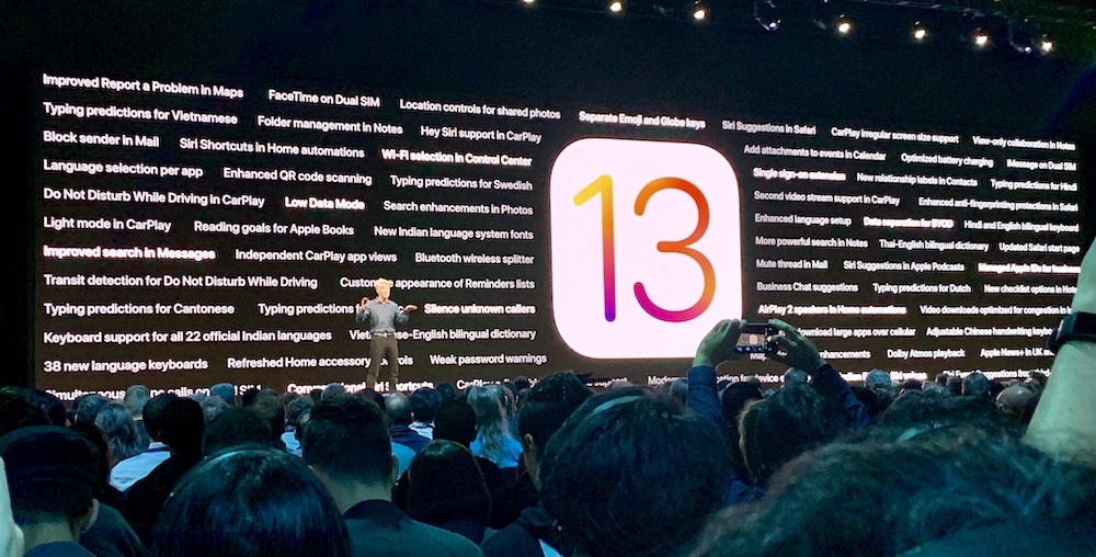 iOS 13 features as noted at WWDC