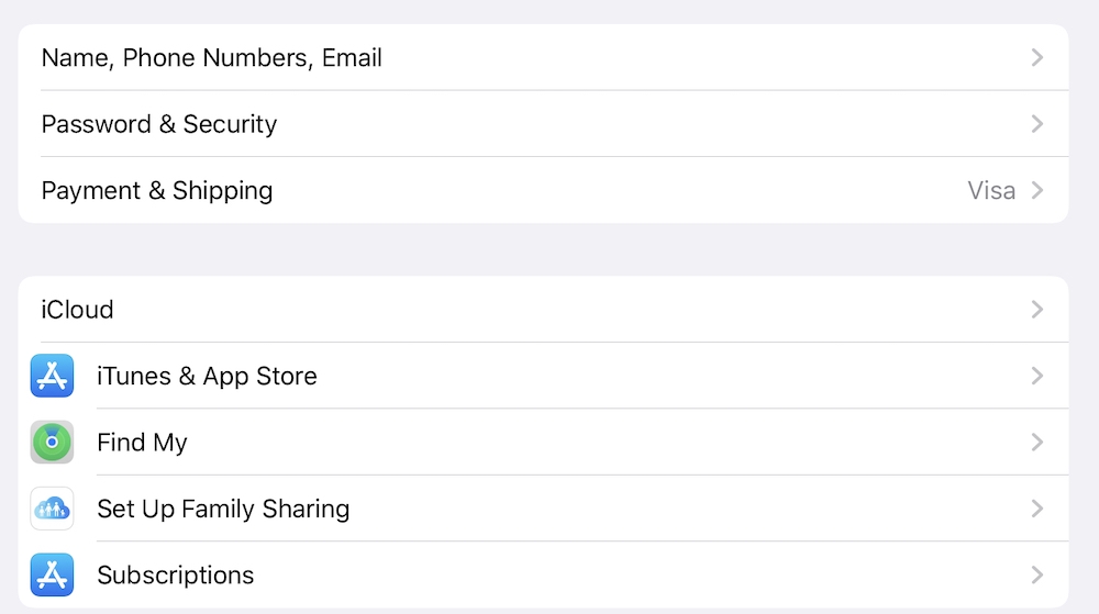 New iCloud settings