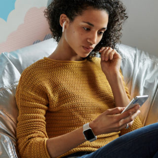 Woman with AirPods