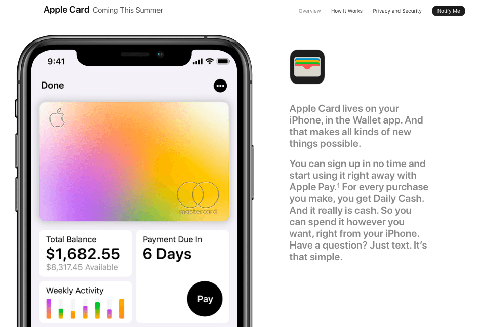Apple Card coming in summer