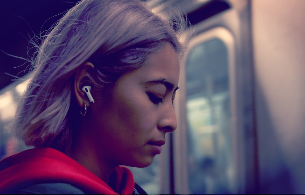 Woman with airPods