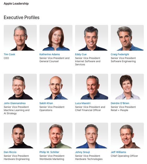 Apple's new senior exec team