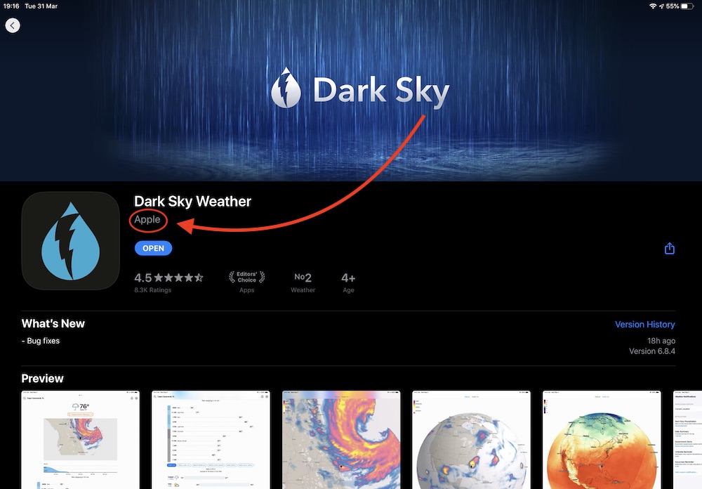 Apple Dark Sky App Weather