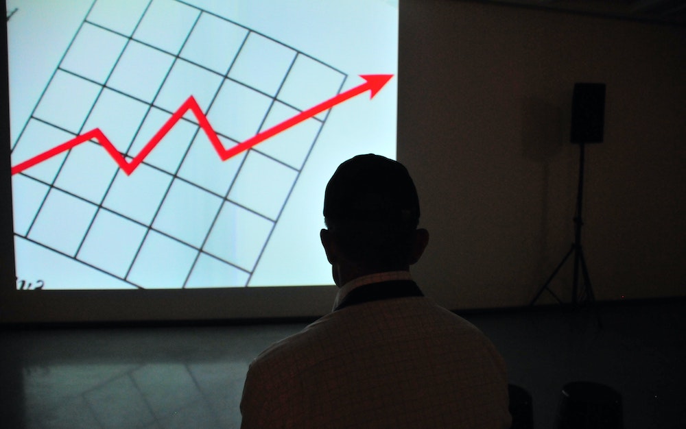 Man and chart