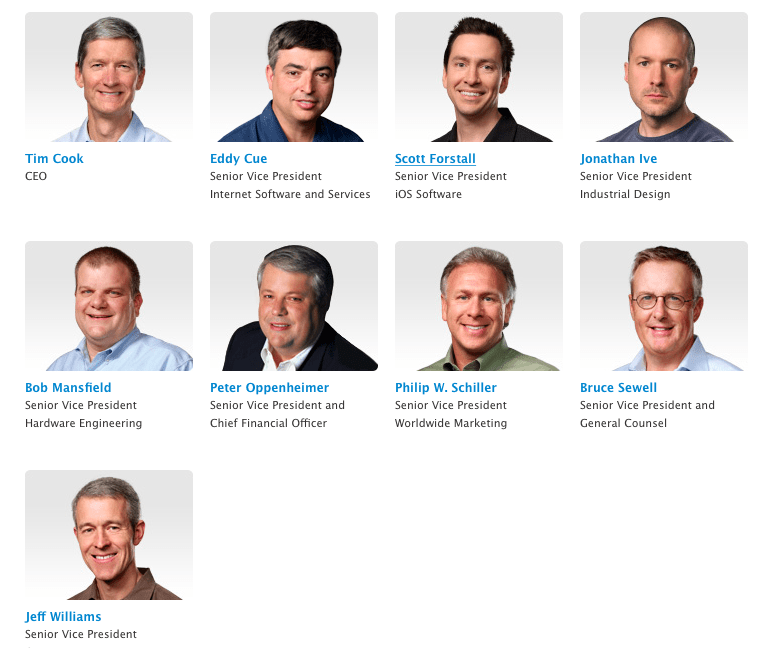 Apple leadership c2011