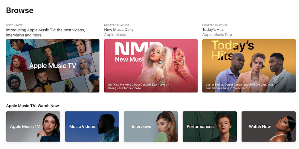 Apple Music TV stuff from Music app