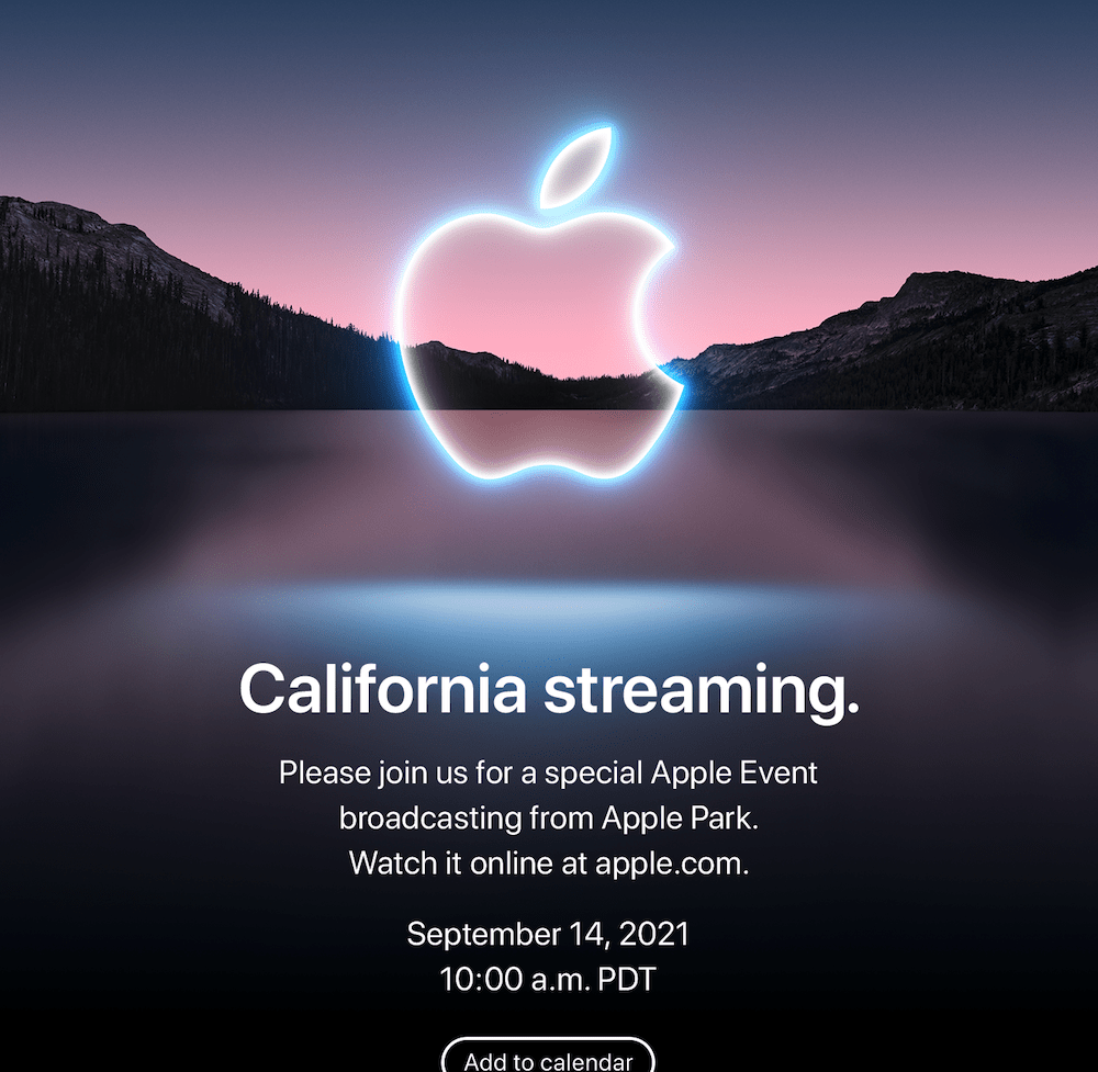 Apple Sep 2021 invite