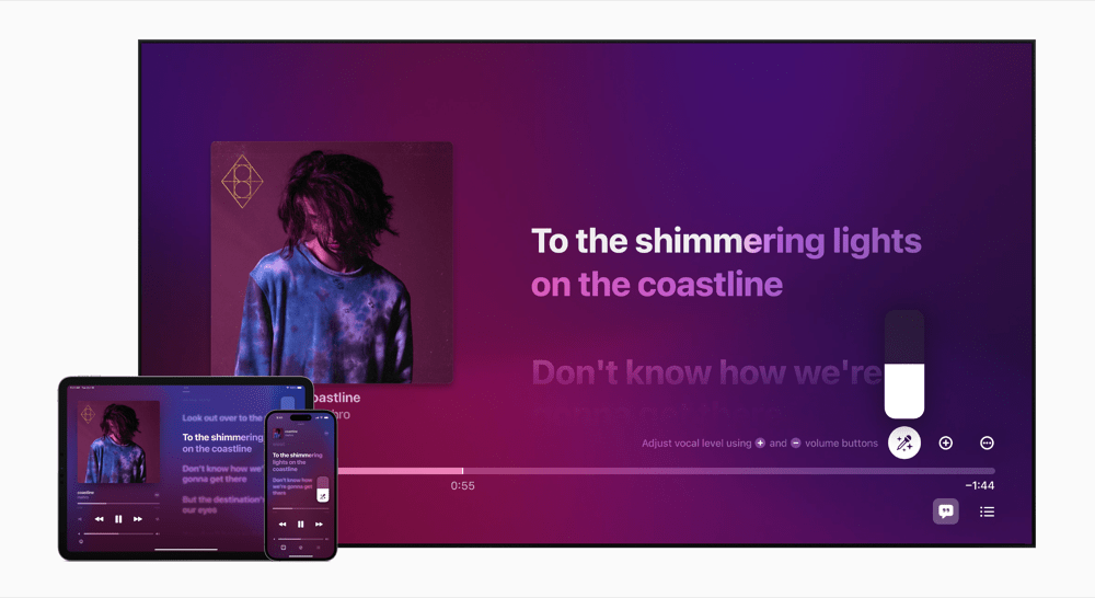 Apple Music Sing, an exciting allows users to sing along to their favorite songs with adjustable vocals and real-time lyrics.