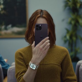 woman with iPhone