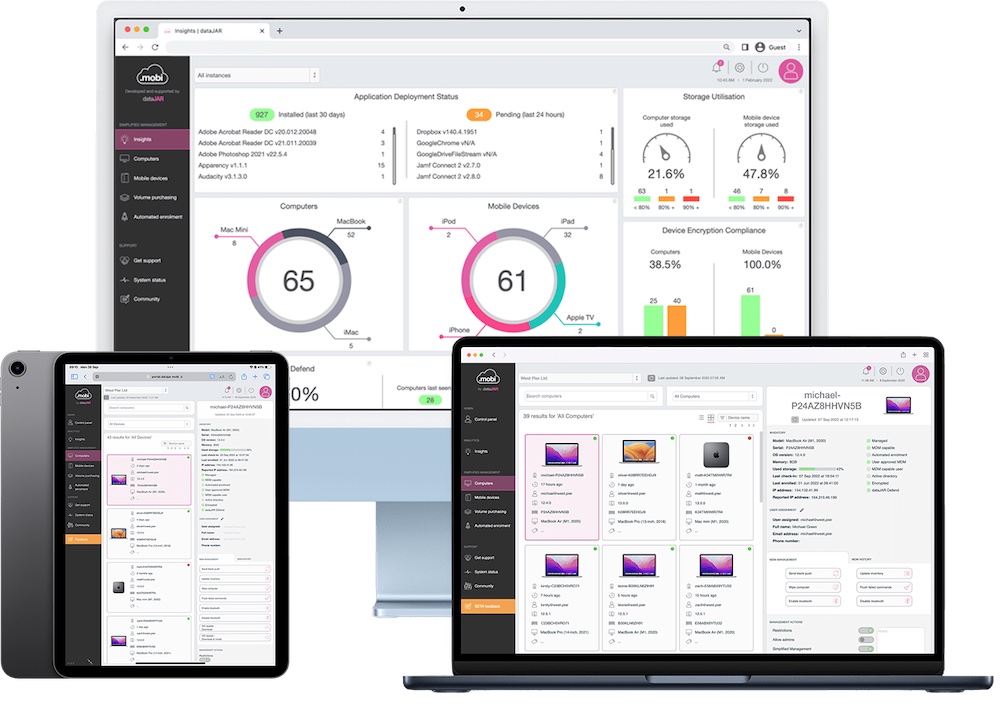 dataJAR lets you manage in a single sheet of glass